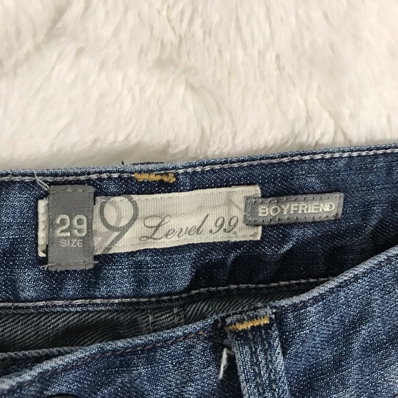 Level 99 Distressed Boyfriend Jeans Size 29 Blue Casual Pockets Cotton - Picture 10 of 12
